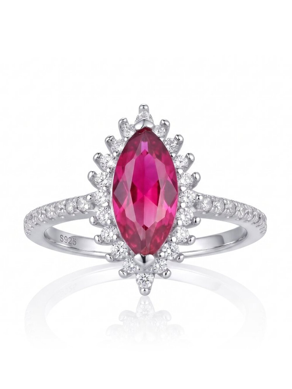 Pink Topaz Marquise Gemstone Ring, 925 Sterling Silver Charmed Aroma